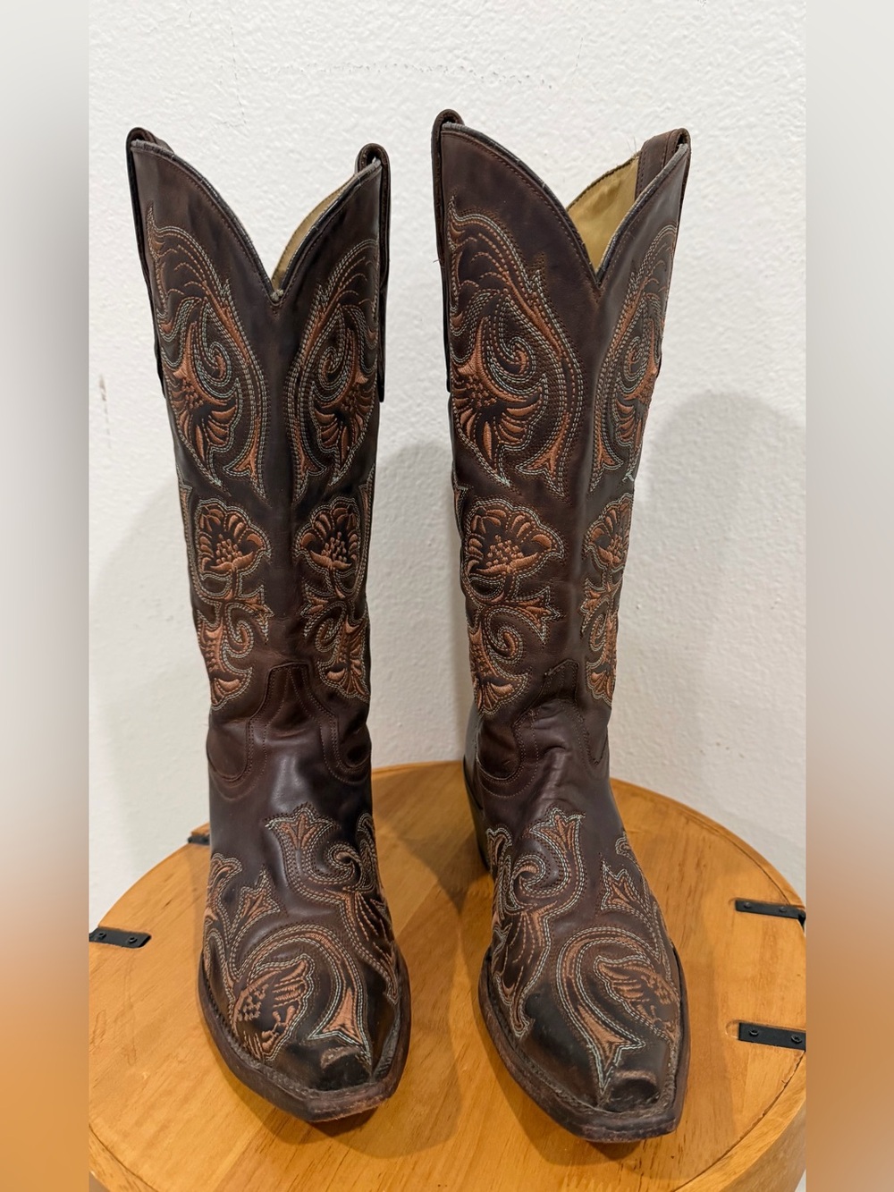CORRAL Leather Embroidered Western Boots - Brown size 7